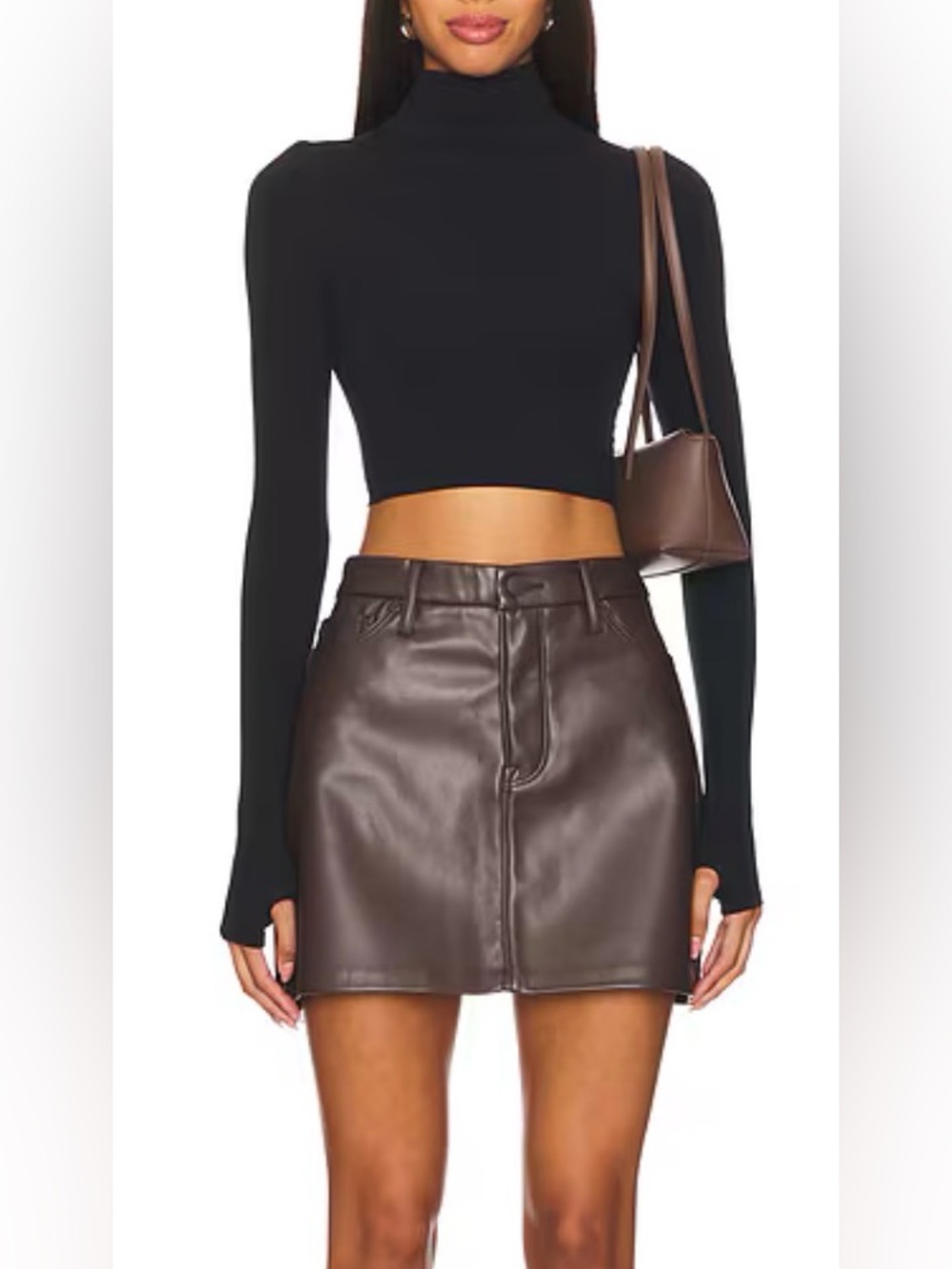 Anthropologie NWT (good American) Mini Skirt in Bark003 (mix33)